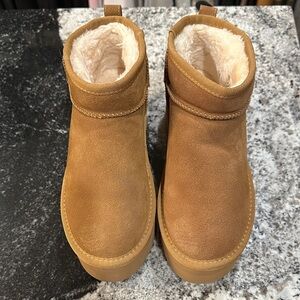 Women's Tan Suede Ankle Boots